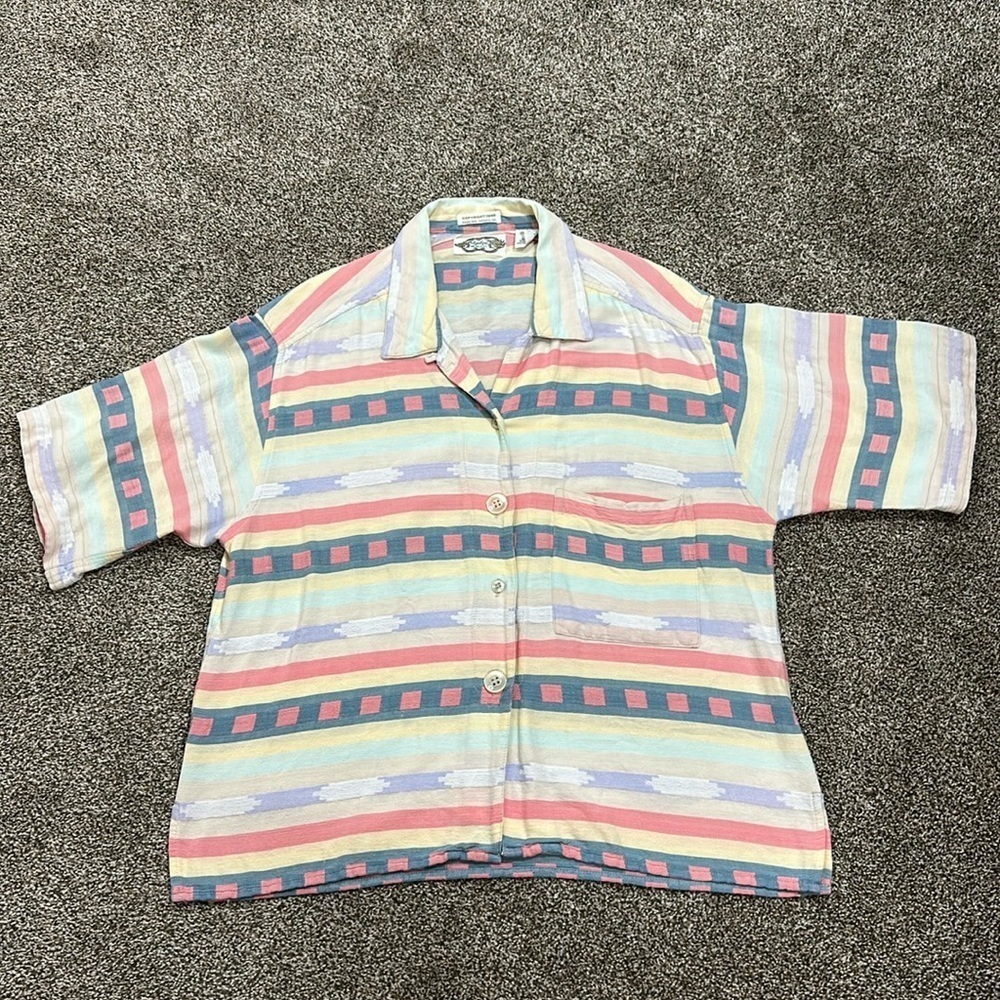 Vintage 90s blouse button up shirt Angelique imports inc n.y.c. Copyright- 1990